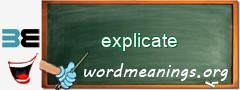 WordMeaning blackboard for explicate